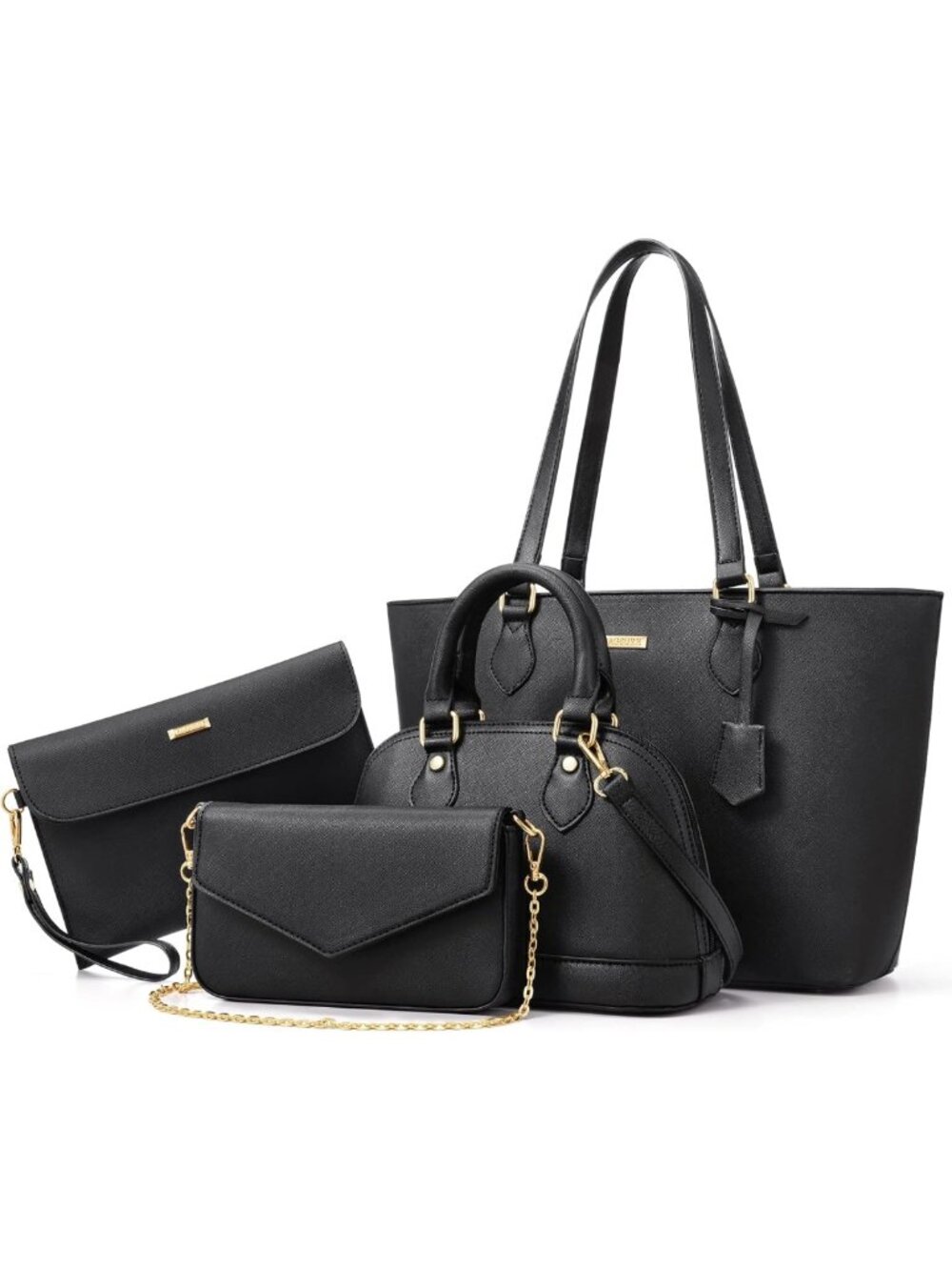 Stylish 4-Piece Women's Purse Set - Tote, Crossbody Bag & Wallet for Everyday